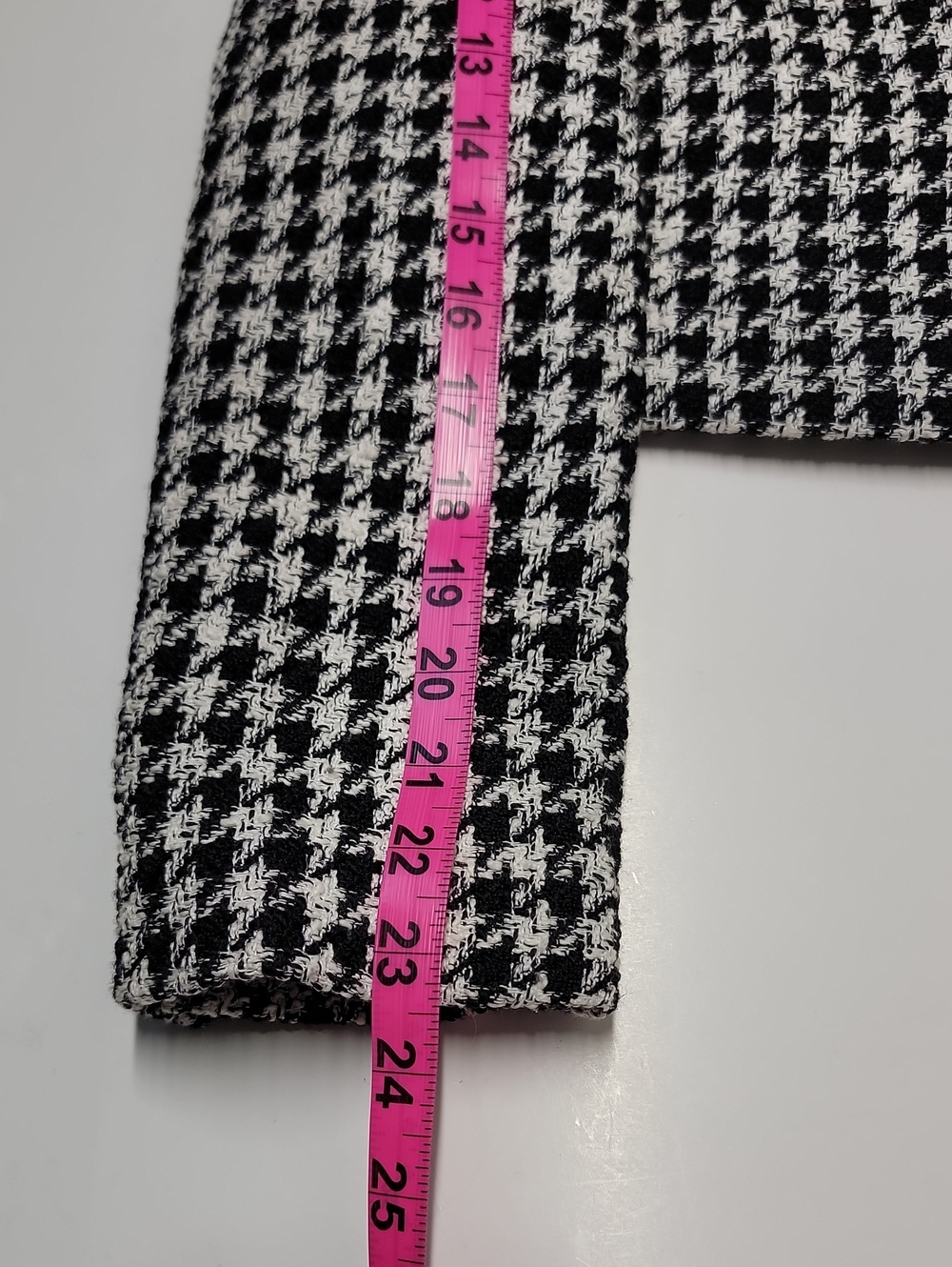 Maison d'Amélie Houndstooth Cropped Blazer Jacket - Black & White Sz 4 Perfect - Picture 11 of 14
